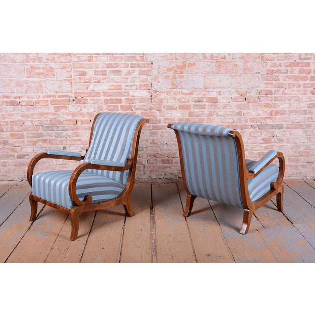 Biedermeier Lounge Chairs in Oak, Spruce and Walnut, Austria, 1830s, Set of 2 For Sale - Image 5 of 16