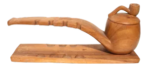 Folk Art Carved Wood Pipe Stand