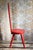 Handmade Red "Keyhole Chair" in the Style of William Fetner For Sale - Image 6 of 9
