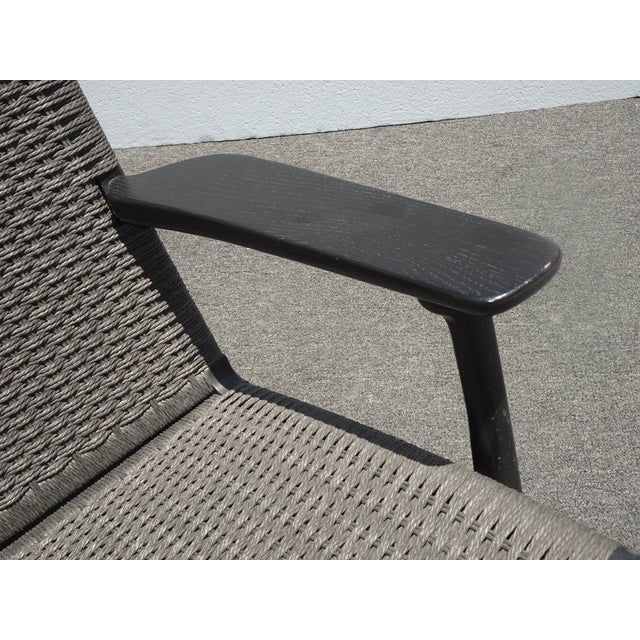 Wood Black & Gray Woven Lounge Chair by Carl Hansen & Son Ch25 Modern For Sale - Image 7 of 15