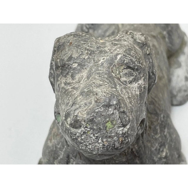 Small Early Georgian Lead Hound Dog Sculpture – c.1760 Architectural Outdoor Garden Ornament in the Manner of John Cheere For Sale - Image 6 of 12