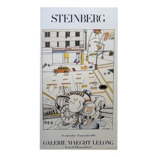 Cocktail Lounge Exhibition Poster from Saul Steinberg, France, 1986 For Sale