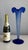 Contemporary Tall Blue Satin Glass Trumpet Vase For Sale - Image 3 of 8