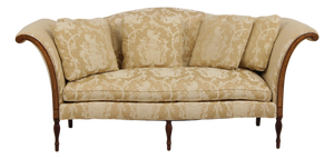 Southwood Gold Damask Camelback Sofa