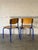 Blue Tubular Steel Stacking Chairs Set of 2 European Vintage Mid-Century Modern 1970s For Sale In Los Angeles - Image 6 of 11