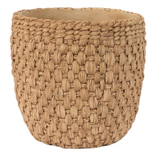 Woven Texture Cement Planter 10.5"D For Sale