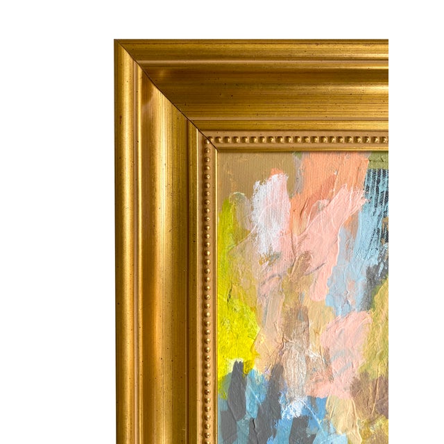 Abstract "A Little of Everything" 2026 Mini Painting by Jessalin Beutler With Vintage Frame For Sale - Image 3 of 3
