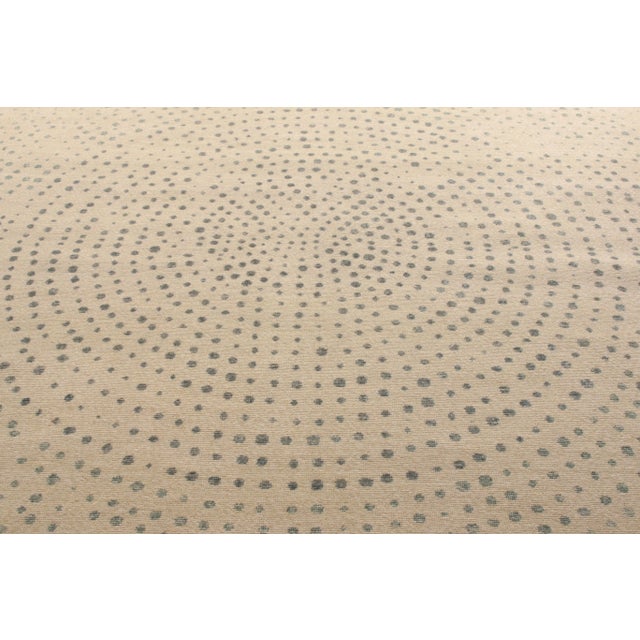 Rug & Kilim Rug & Kilim’s Oversized Spotted Circles Rug in Cream and Blue, 12x14 For Sale - Image 4 of 7
