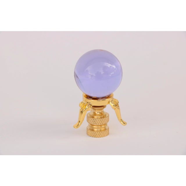 Crystal Ball Lamp Finial - Lilac For Sale - Image 4 of 5
