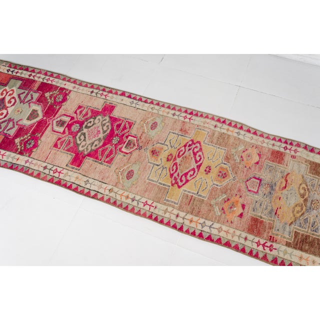 1960s Oushak Vintage Turkish Hallway Runner Rug For Sale - Image 5 of 10