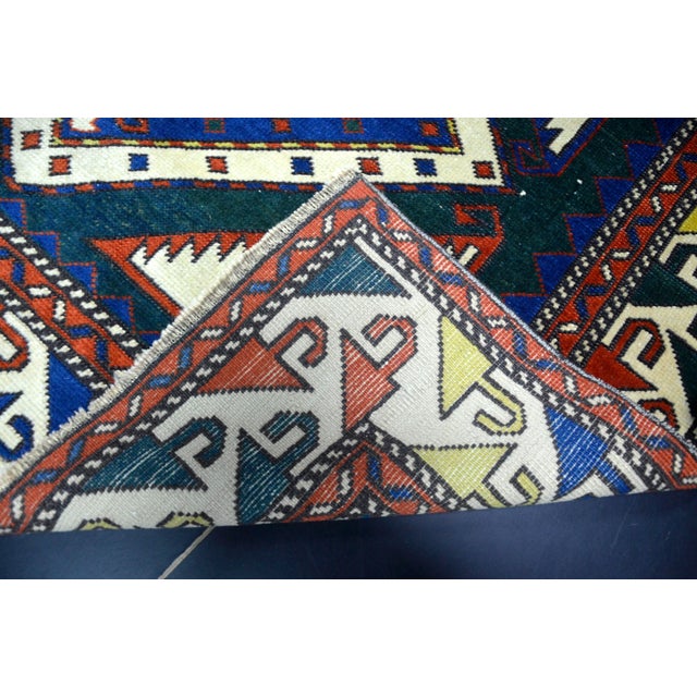 Vintage Tribal Turkish Hand Knotted Multicolor Rug For Sale - Image 9 of 10
