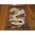Antique Chinese Textile Small Wool & Silk Brown Dragon Embroidery Wall Hanging, Circa Date: 1890s. This exceptional late...