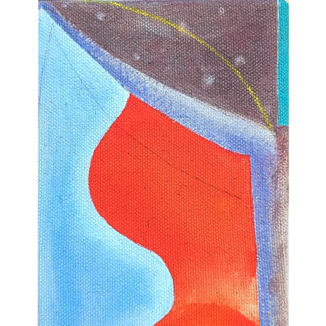 Jessica Simorte "Curtain" Contemporary Colorful Abstract Mixed Media Interior Space Painting, 2022 For Sale - Image 4 of 8