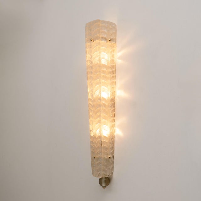 Art Deco Brass and Gold Graniglia Murano Glass Sconces, 2000s, Set of 2 For Sale - Image 3 of 9