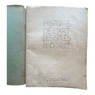Antique French Costume History Notebook | Hand-Colored Fashion Studies | Handwritten Artist Sketchbook | Histoire De L’Art Des Styles Du Costume For Sale