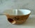 Vintage porcelain shaving scuttle mug with a built-in partition or deck with a perforated drain area on one side. The...