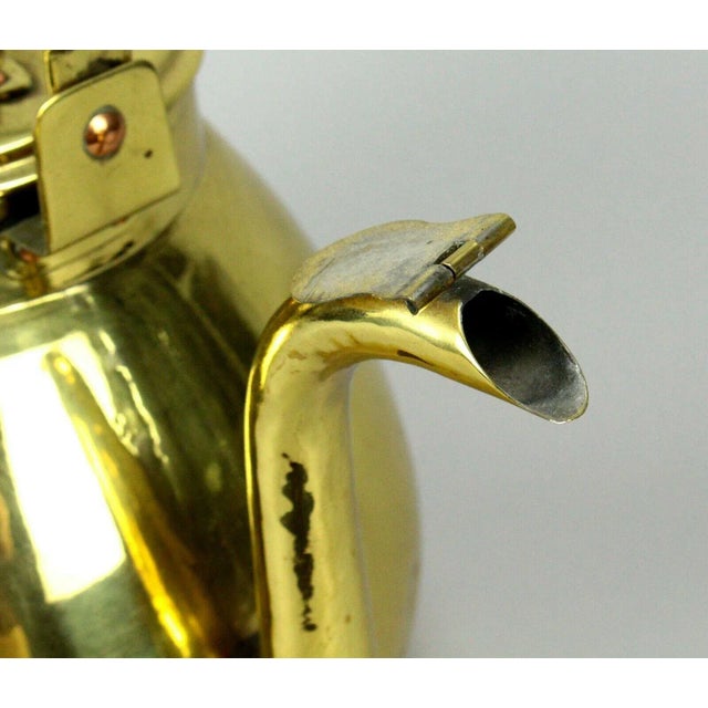 English 1800s X-Large Brass Tea Coffee Kettle Community Teapot English For Sale - Image 3 of 13