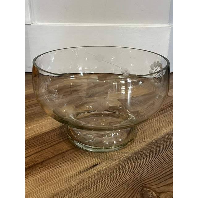 Vintage Princess House Heritage clear crystal footed bowl