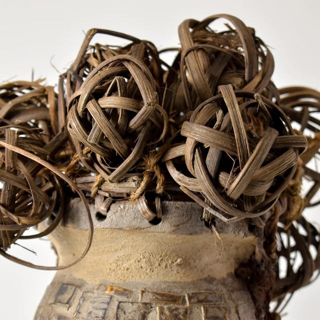 African Early 20th Century Salampasu Metal Sheeting Mask with Jagged Teeth For Sale - Image 3 of 9