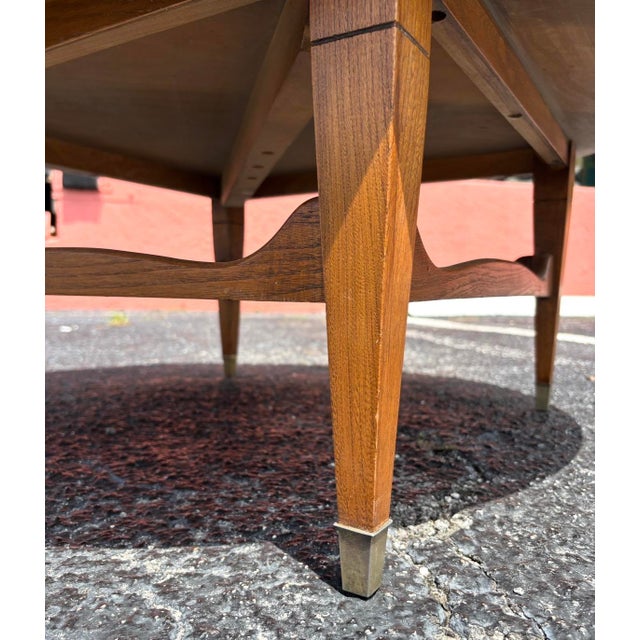 Refinished Mid Century Round Parquetry Coffee Table For Sale In Tampa - Image 6 of 8