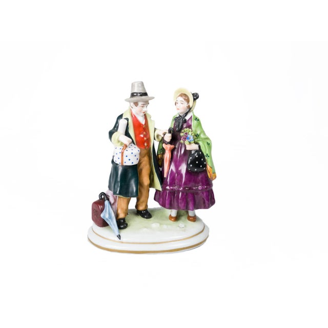 Traveling Couple Figurine from Capodimonte For Sale - Image 9 of 9