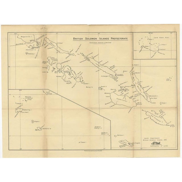 Antique map titled 'British Solomon Islands Protectorate'. Old map of the British Solomon Islands Protectorate. Artists...
