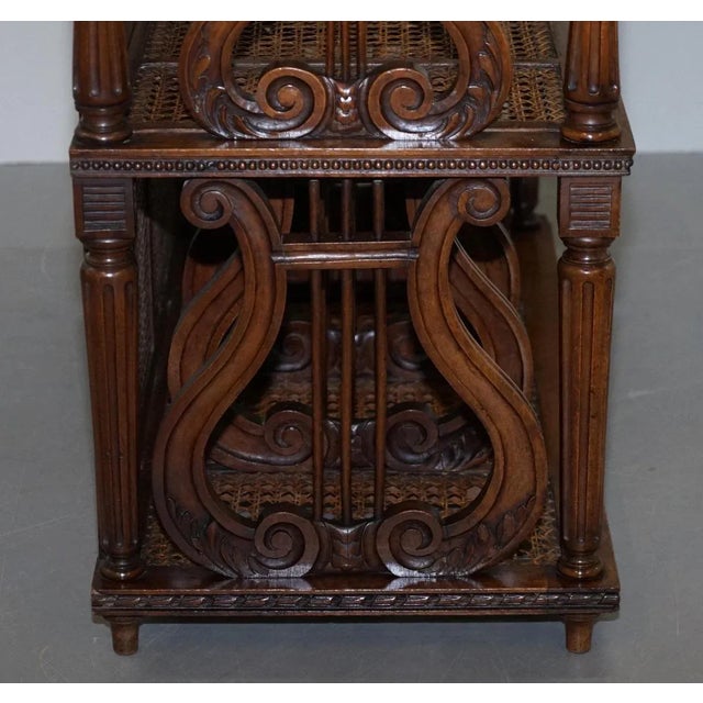French Walnut and Rattan Bookcase For Sale - Image 14 of 18