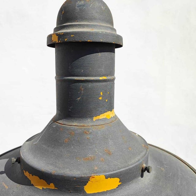 Industrial Industrial Pendant in Metal and Glass For Sale - Image 3 of 7