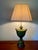Large olive green and bronze ceramic lamp from the second half of the 20th century in the shape of an antique Greco-Roman...