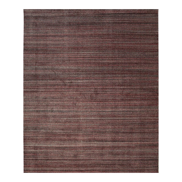 8x10 Radiant Elena Coral Geometric Modern Handmade Wool Carpet Rug For Sale