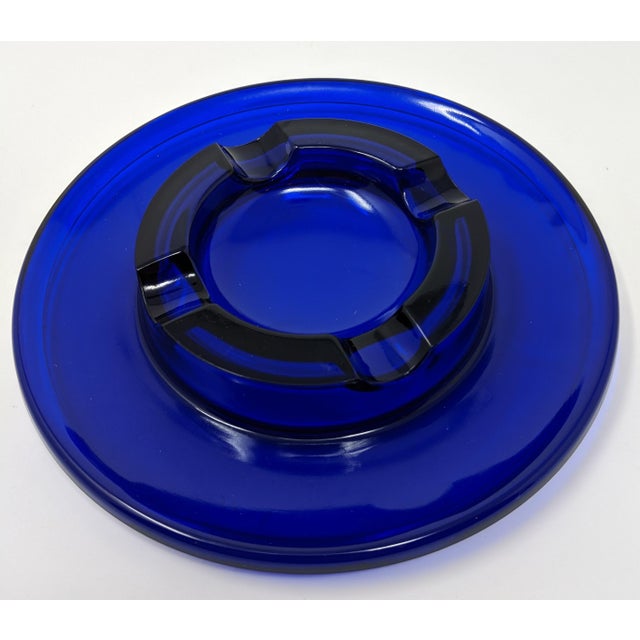 Vintage 1950s Cobalt Blue Glass Ashtray Chairish vintage 1950s cobalt blue glass ashtray