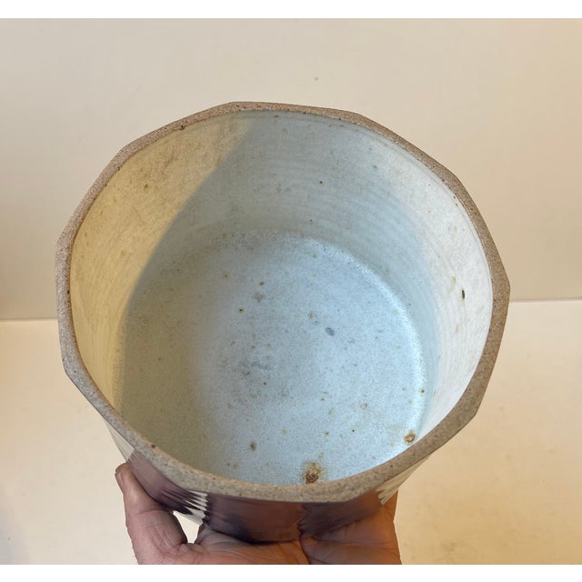 Stoneware Bowl in Blue Glaze by Herman August Kähler, 1960s For Sale - Image 4 of 9