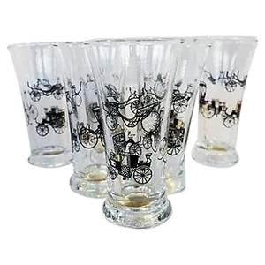 Mid-Century Auto Cordial Glasses - Set of 7