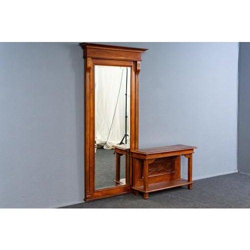 Large Art Nouveau Mirror with Console, Set of 2 For Sale - Image 3 of 10