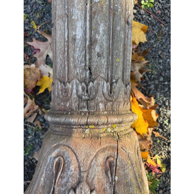 1970s 1970s Salvaged Carved Wood Column For Sale - Image 5 of 7