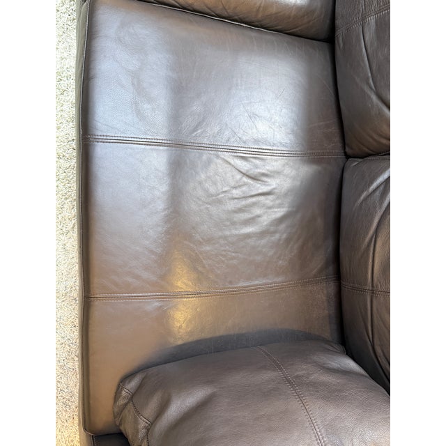Stockholm Leather Sofa, Black For Sale - Image 10 of 12