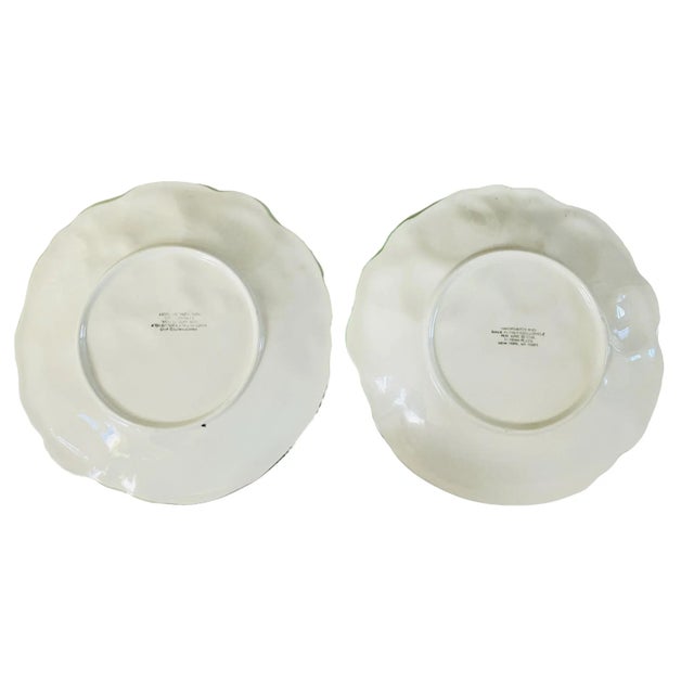 Italian Embossed and Hand-Painted Italian Fruit Plates. Set of 2 For Sale - Image 3 of 6