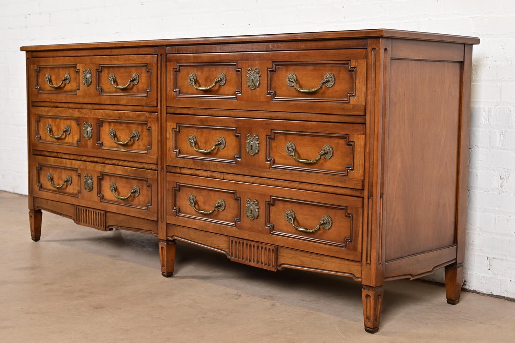 Henredon French Regency Louis XVI Carved Fruitwood Long Dresser or