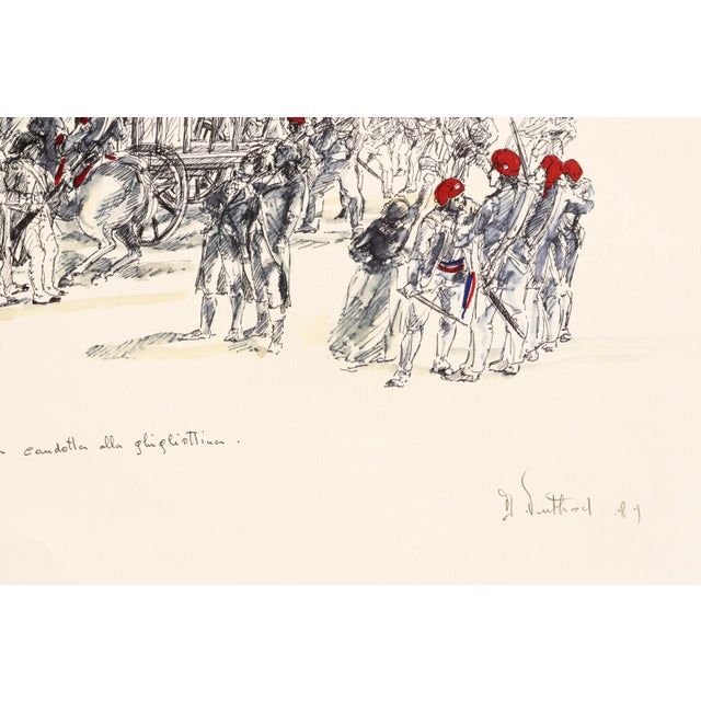 Contemporary 1989 Italian Poster - Marie-Antoinette Taken to the Guillotine (Artist-Signed and Numbered) For Sale - Image 3 of 5