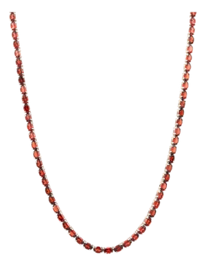 18.08 CTW Garnet Tennis Necklace in 925 Sterling Silver- Anniversary Gifts