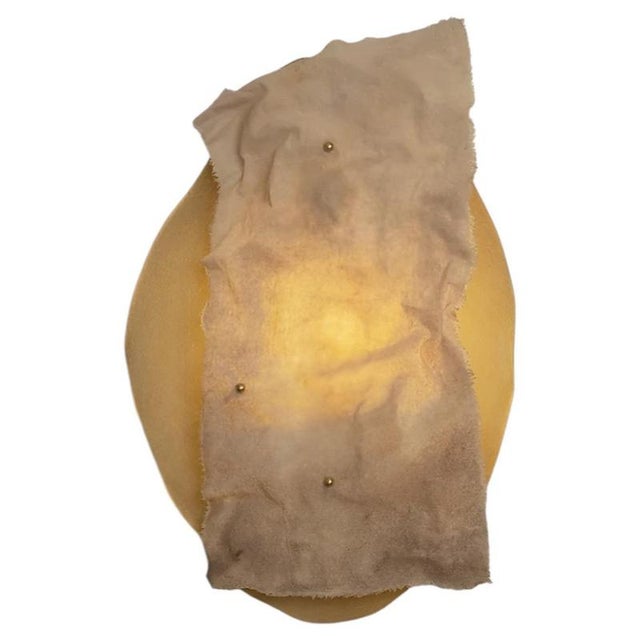 Contemporary Mojave #1 Wall Light in Stoneware and Canvas by Margaux Leycuras For Sale - Image 3 of 3