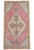 Pink Vintage Hand Knotted Small Turkish Rug Boho-Chic Entry Decor Door Mat - 1′9″ × 3′3″ For Sale - Image 8 of 11