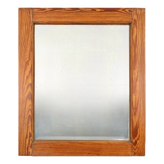 French Mirror with Warm Pine Wood Frame, 1900s For Sale