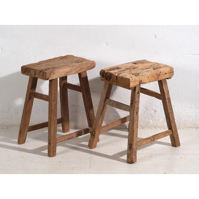 Antique Wooden Stools, 1900s, Set of 2 For Sale - Image 5 of 11