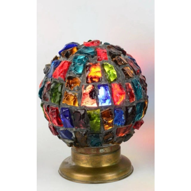 Peter Marsh for Nader Multicolor Chunk Glass Globe Lights - A pair For Sale - Image 11 of 11