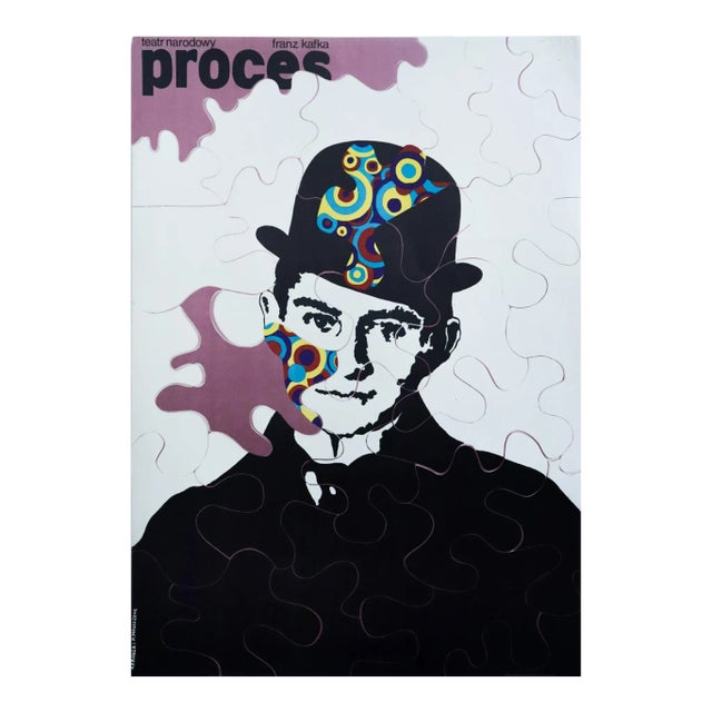 1976 Polish Theatre Poster - "Le Procès" by Franz Kafka (The Trial) - A. Krauze and M. Mroszczak For Sale