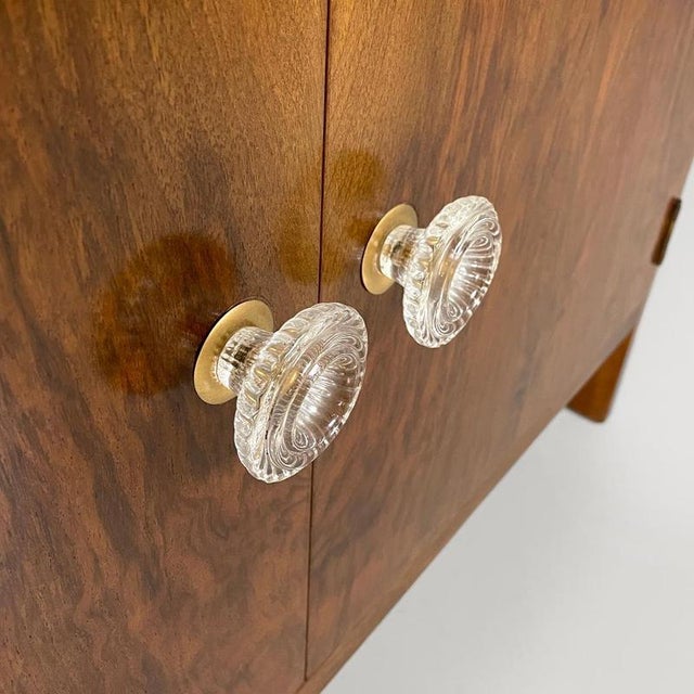 Italian Art Deco Wooden Dresser with Drawers and Transparent Glass Handles, 1940s For Sale - Image 15 of 18