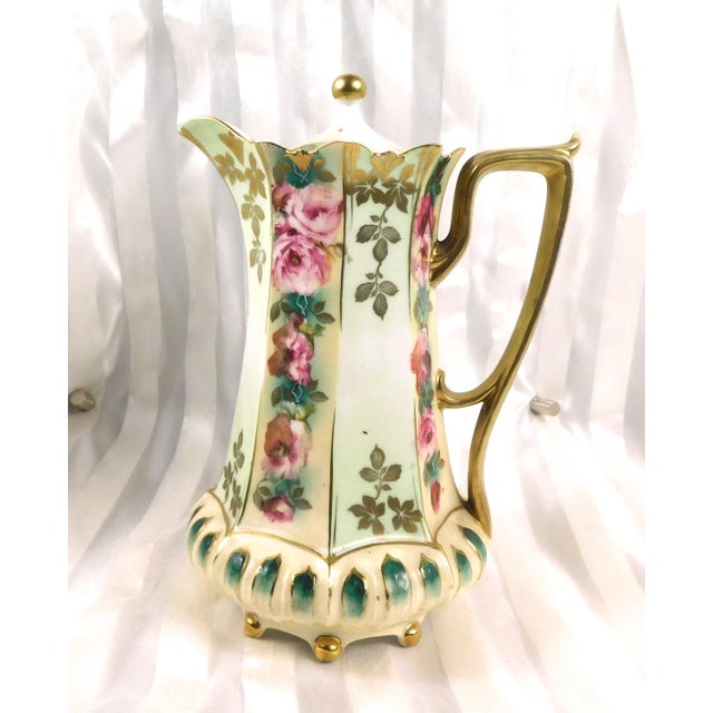 Traditional Late 18th Century Reinhold Schlegelmilch Rs Prussia Chocolate Pot and Cup Set - Set of 8 For Sale - Image 3 of 18