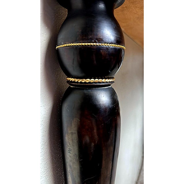 Italian Console Table 1950s in Ebonized Wood and Verde Alpi Marble For Sale - Image 16 of 18