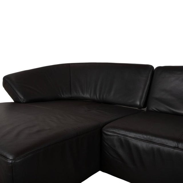 Animal Skin Butterfly Leather Corner Sofa in Black with Manual Function by Ewald Schillig For Sale - Image 7 of 18